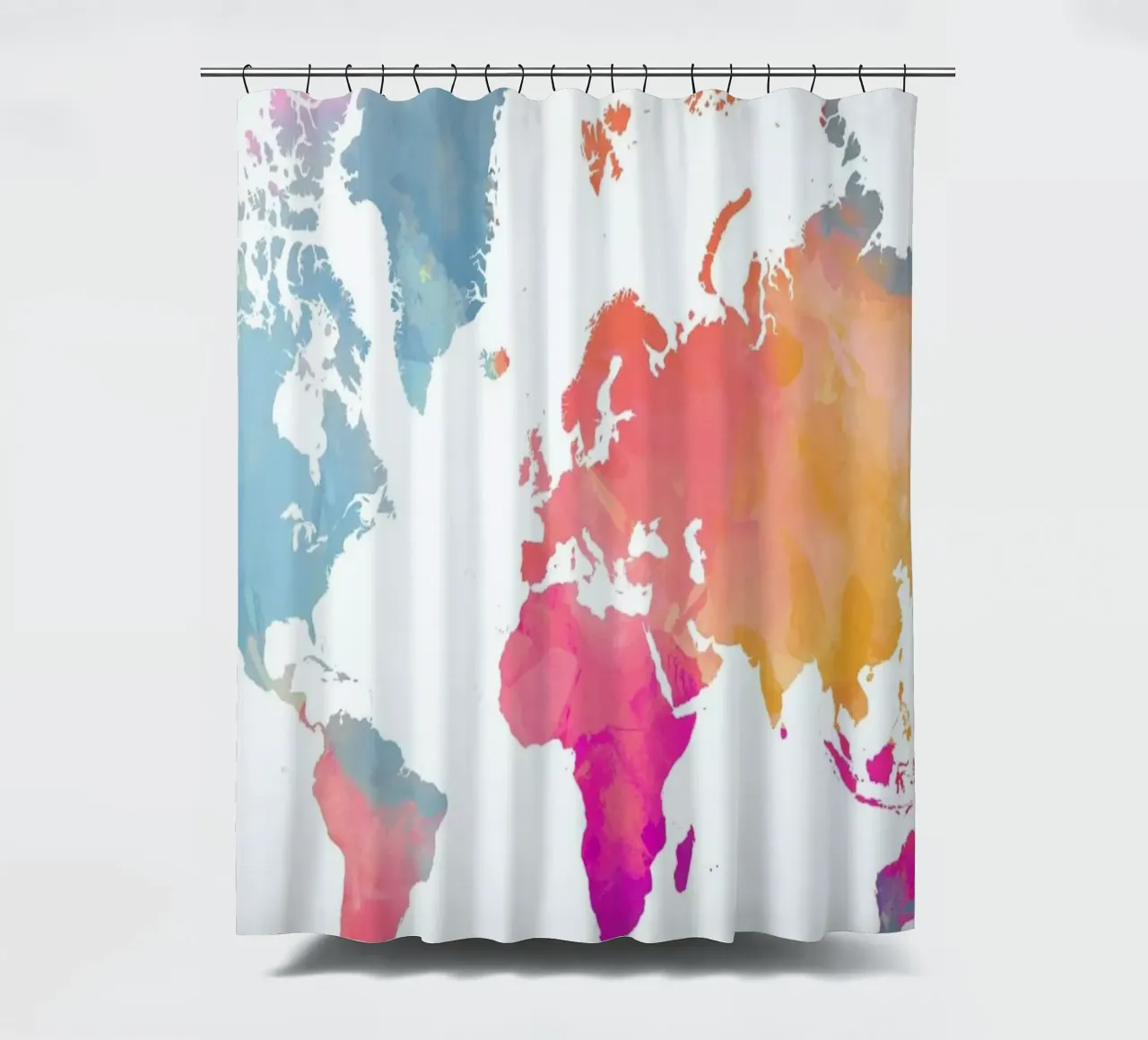 World Map Watercolour II rideau de douche de The Cartography Collection