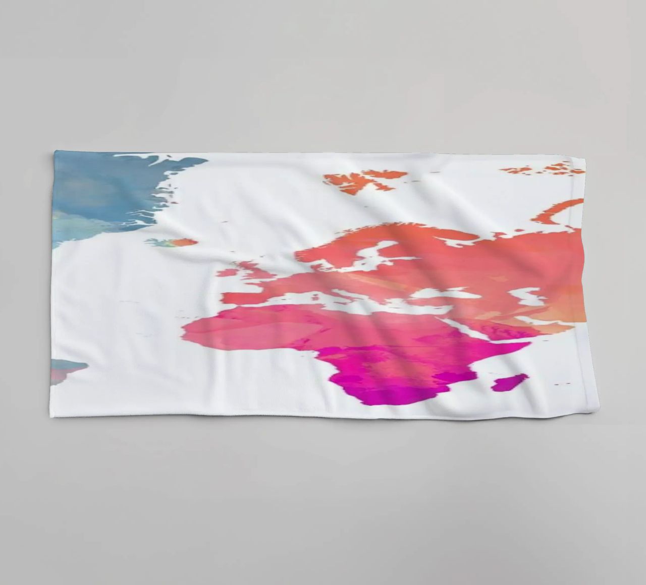 World Map Watercolour II towel by The Cartography Collection