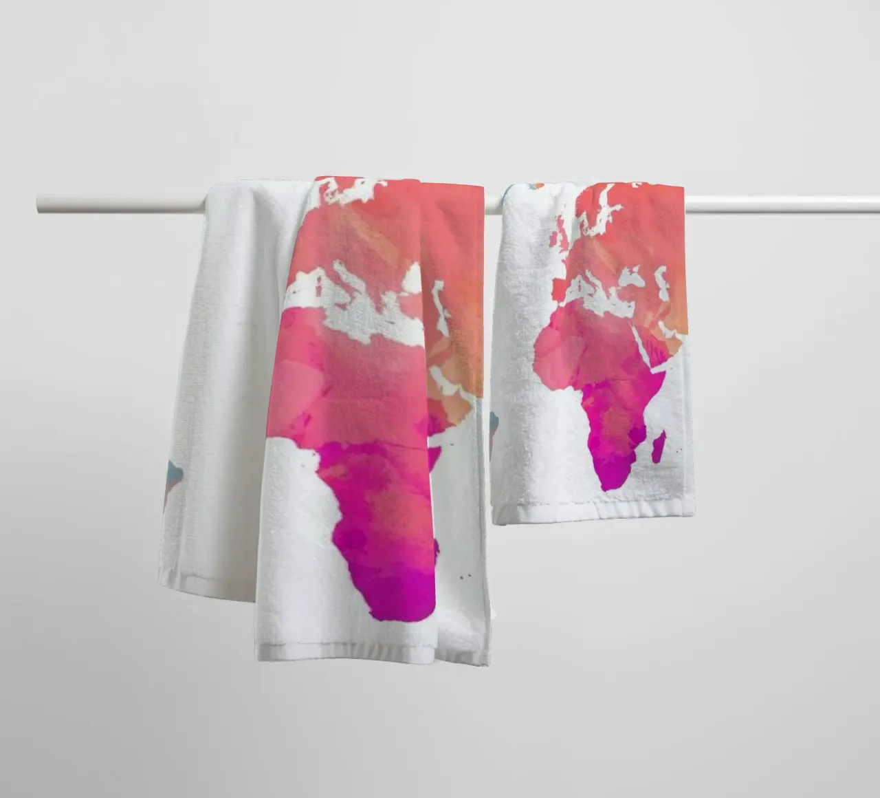 World Map Watercolour II towel by The Cartography Collection