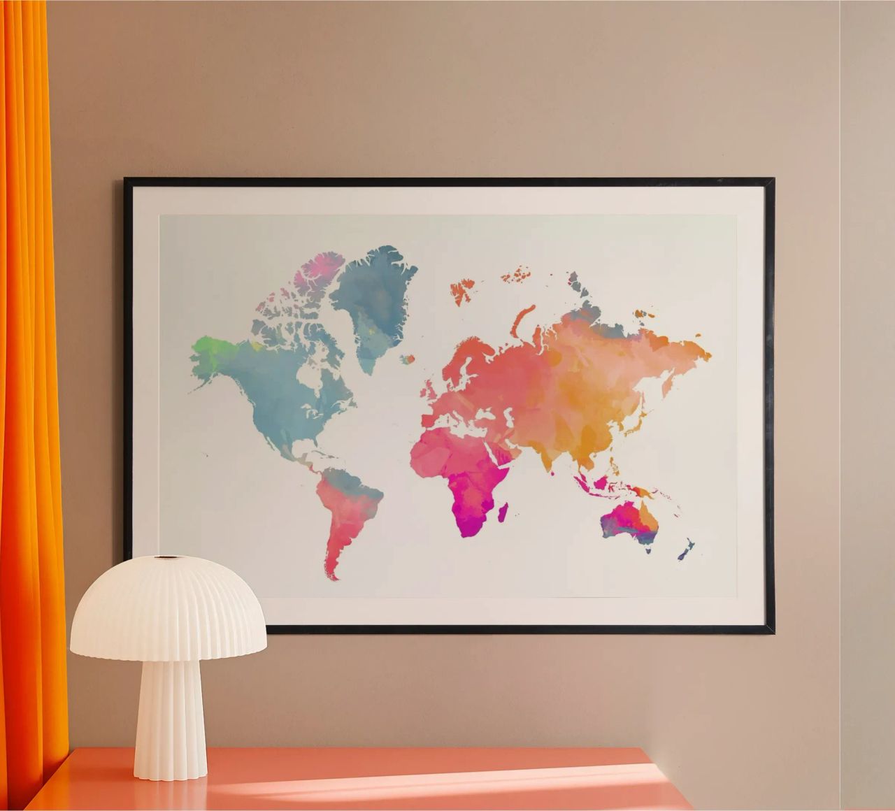 World Map Watercolour II poster by The Cartography Collection