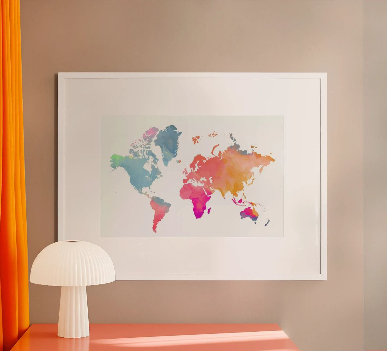 World Map Watercolour II poster by The Cartography Collection