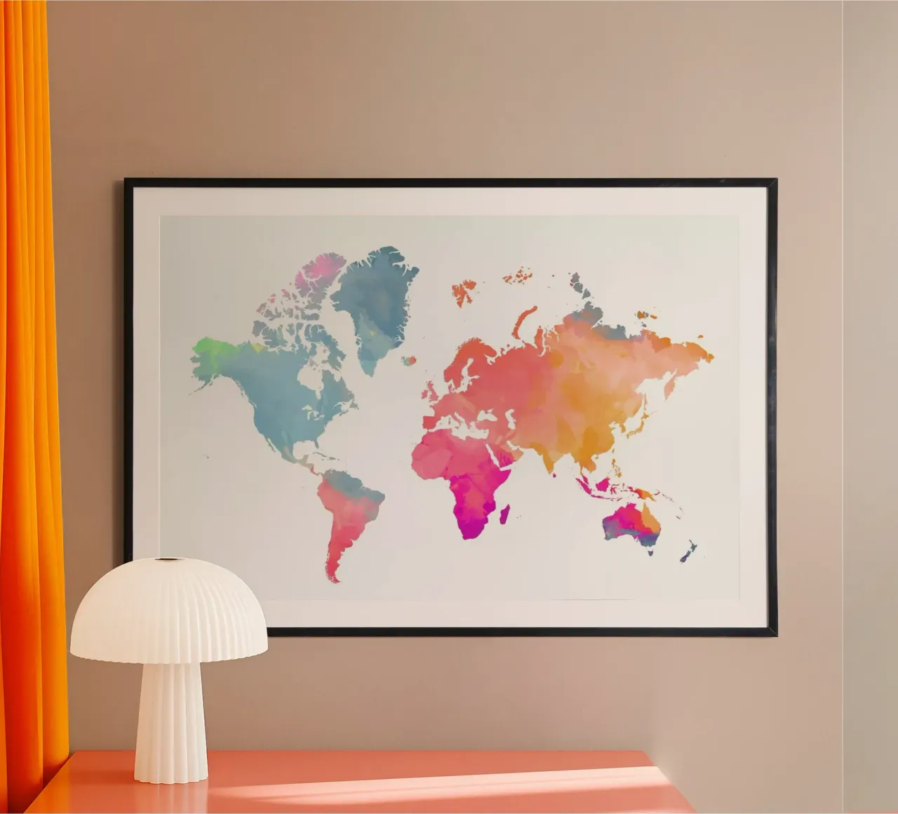 World Map Watercolour II poster da The Cartography Collection
