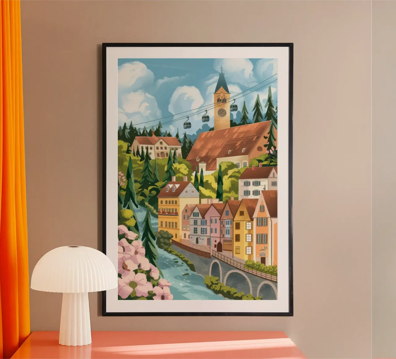 Picnic di primavera da sogno poster con telaio in alluminio da Nebula Verse
