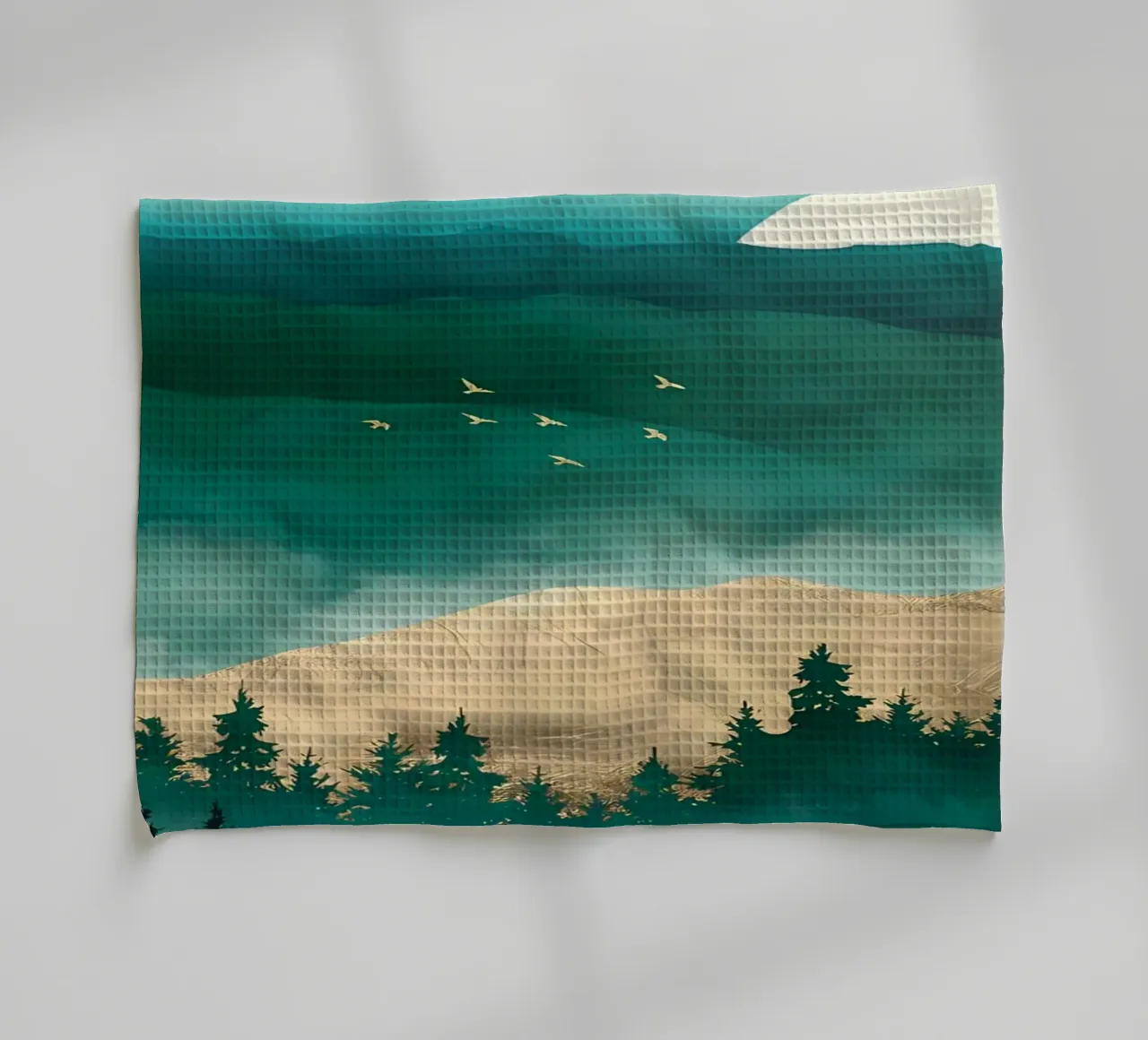 Summer Forest Mist tea towel by Bartosz Powalka