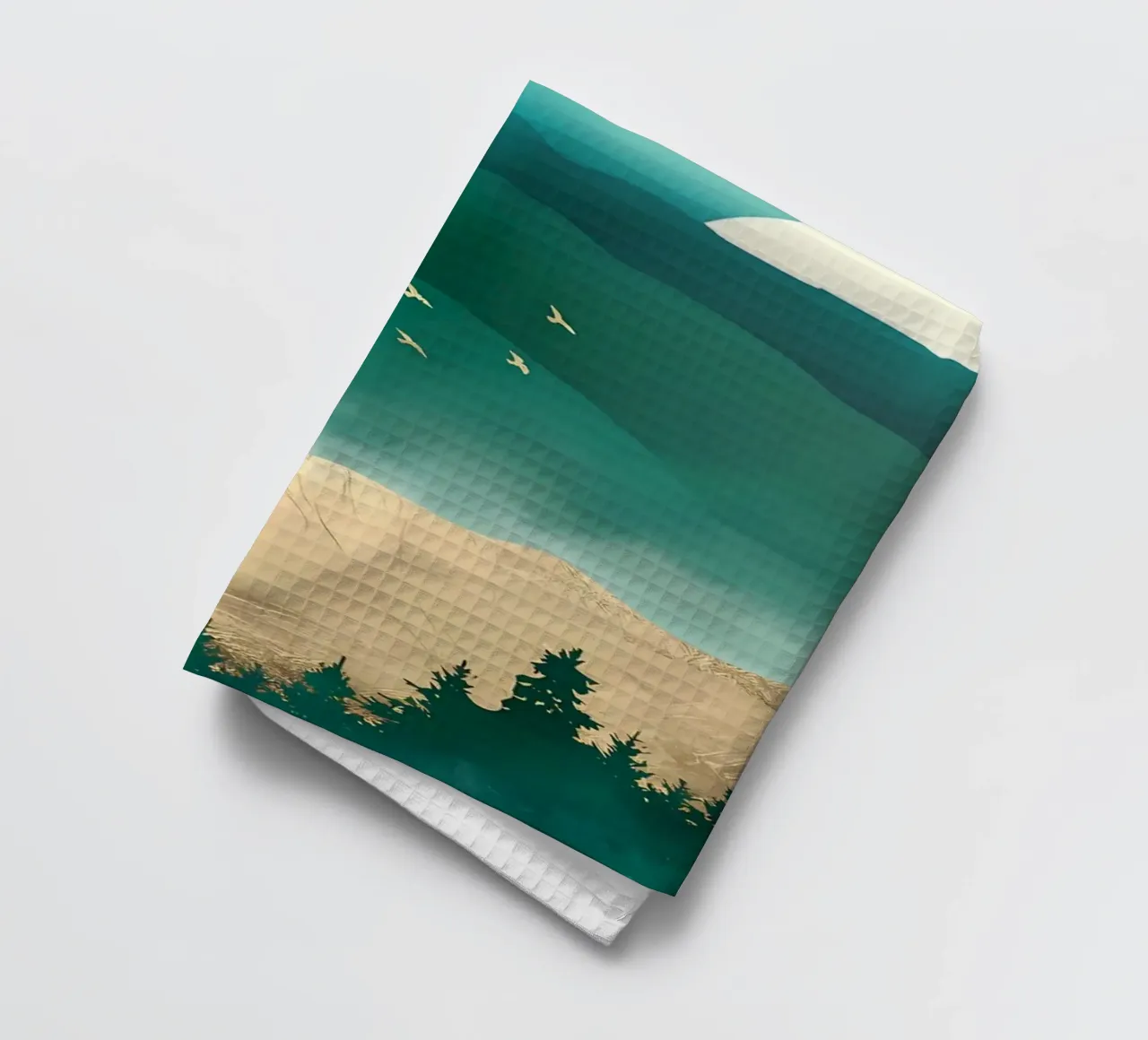 Summer Forest Mist tea towel by Bartosz Powalka