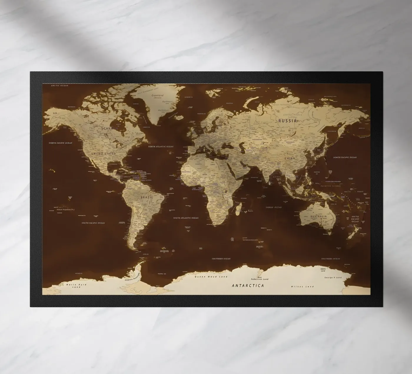 World map doormat by Aiden Garcia