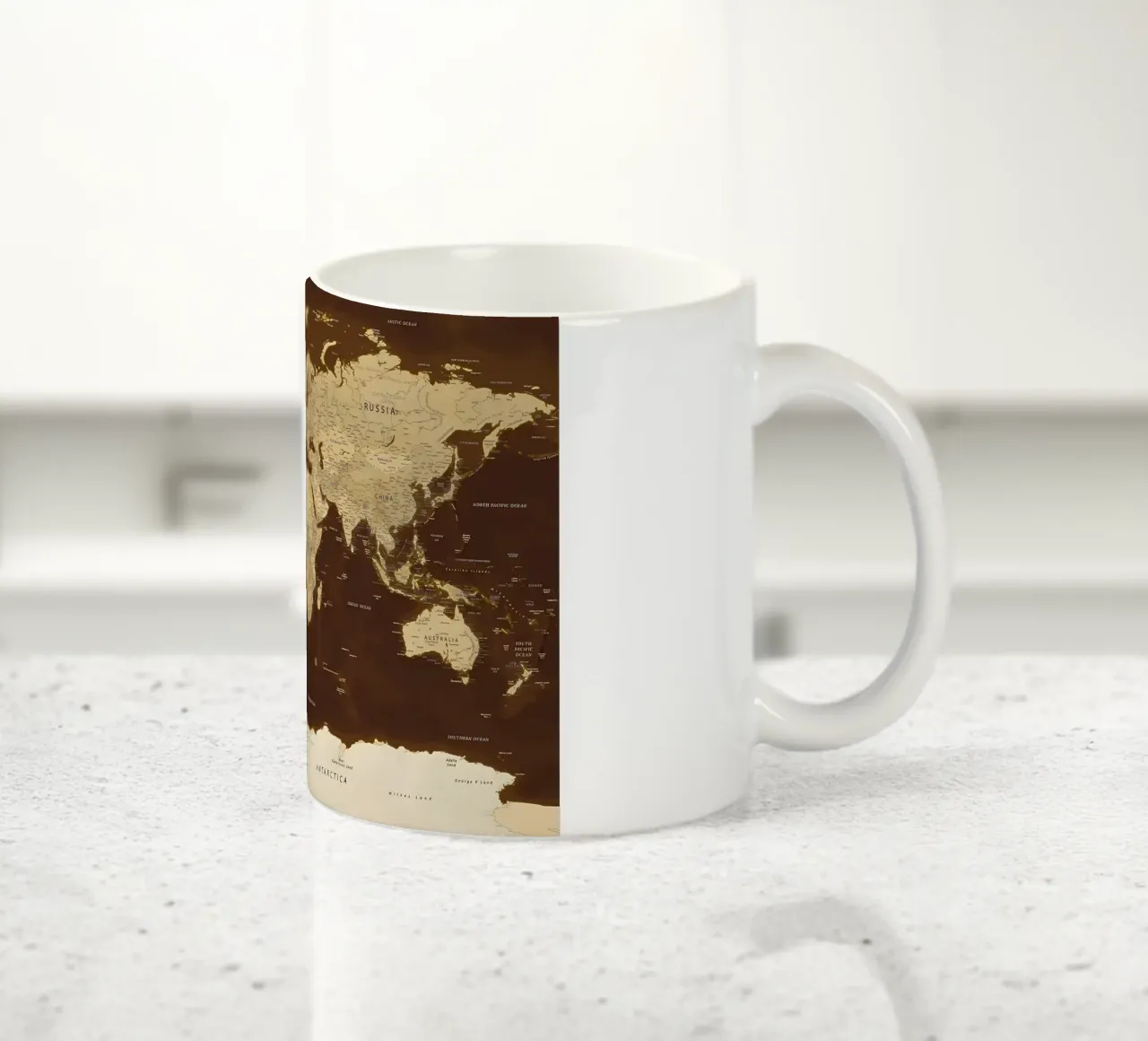 World map ceramic mug by Aiden Garcia
