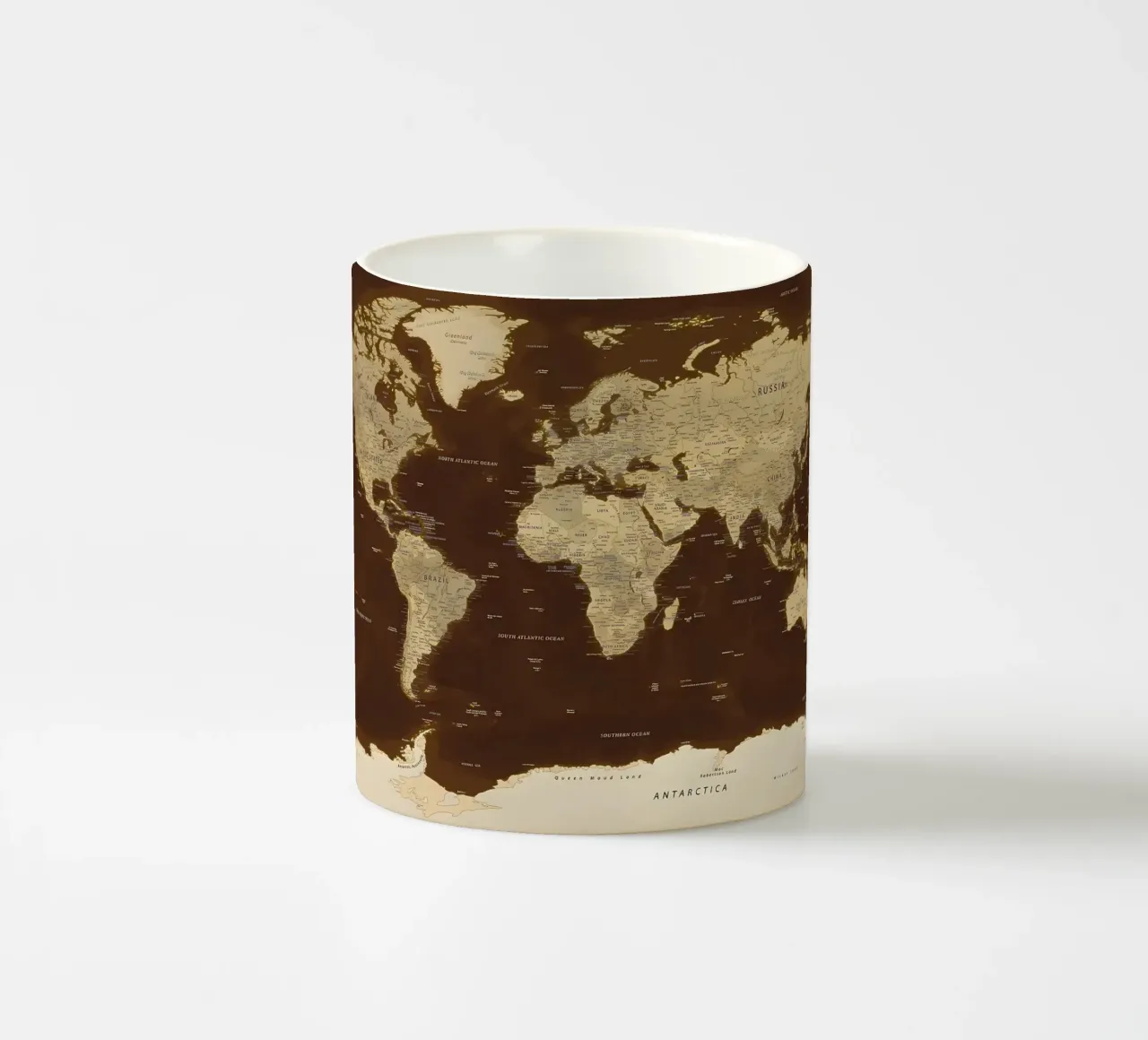 World map ceramic mug by Aiden Garcia
