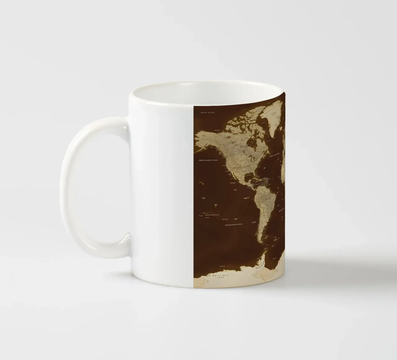 World map ceramic mug by Aiden Garcia