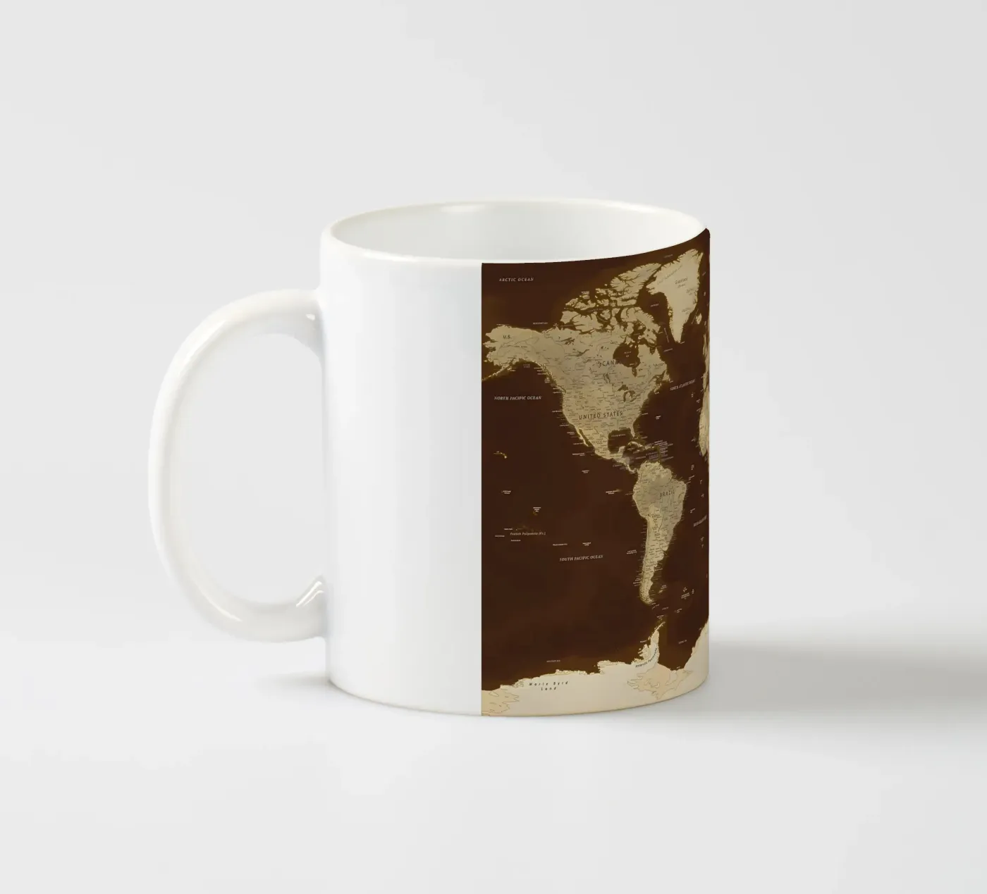 World map ceramic mug by Aiden Garcia