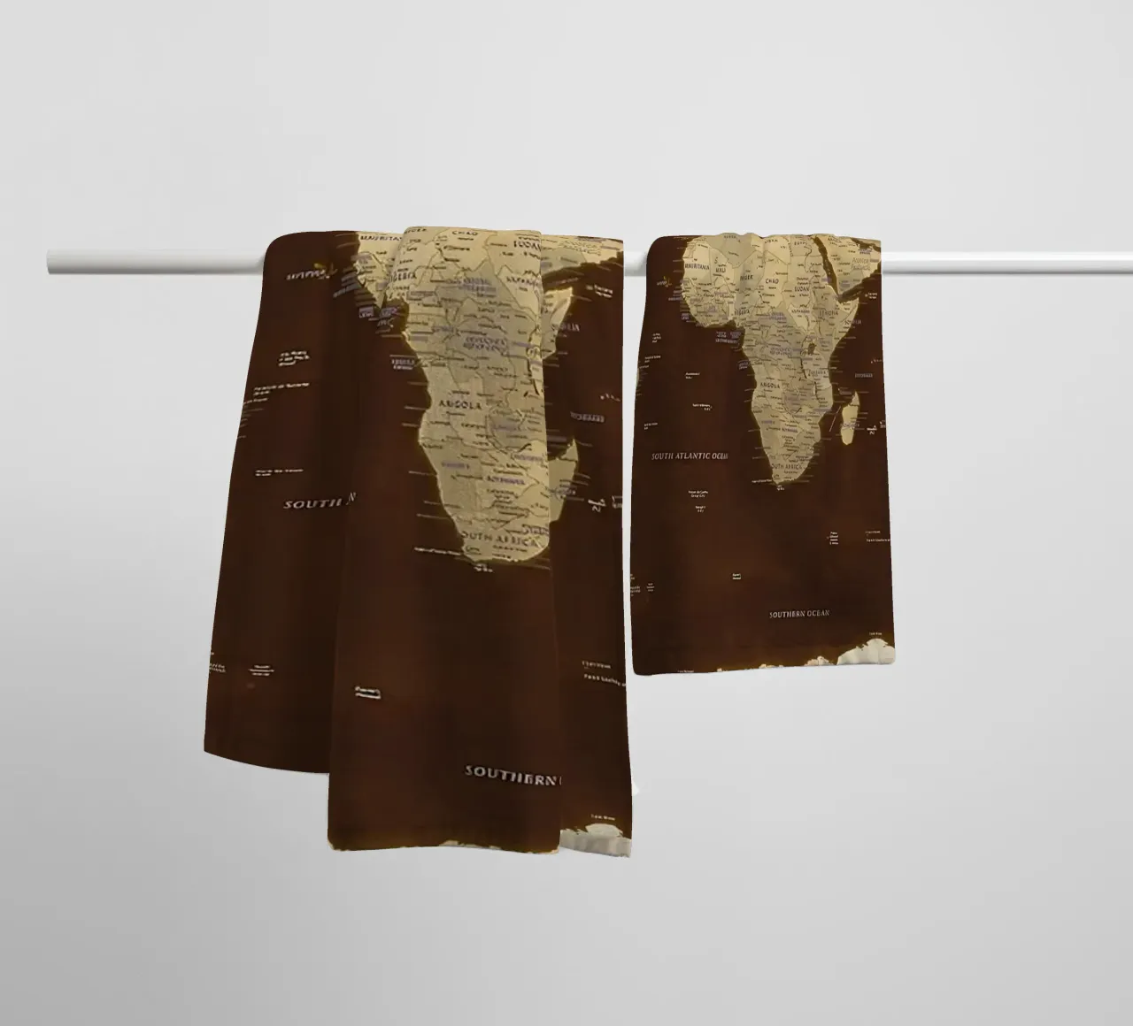 World map towel by Aiden Garcia