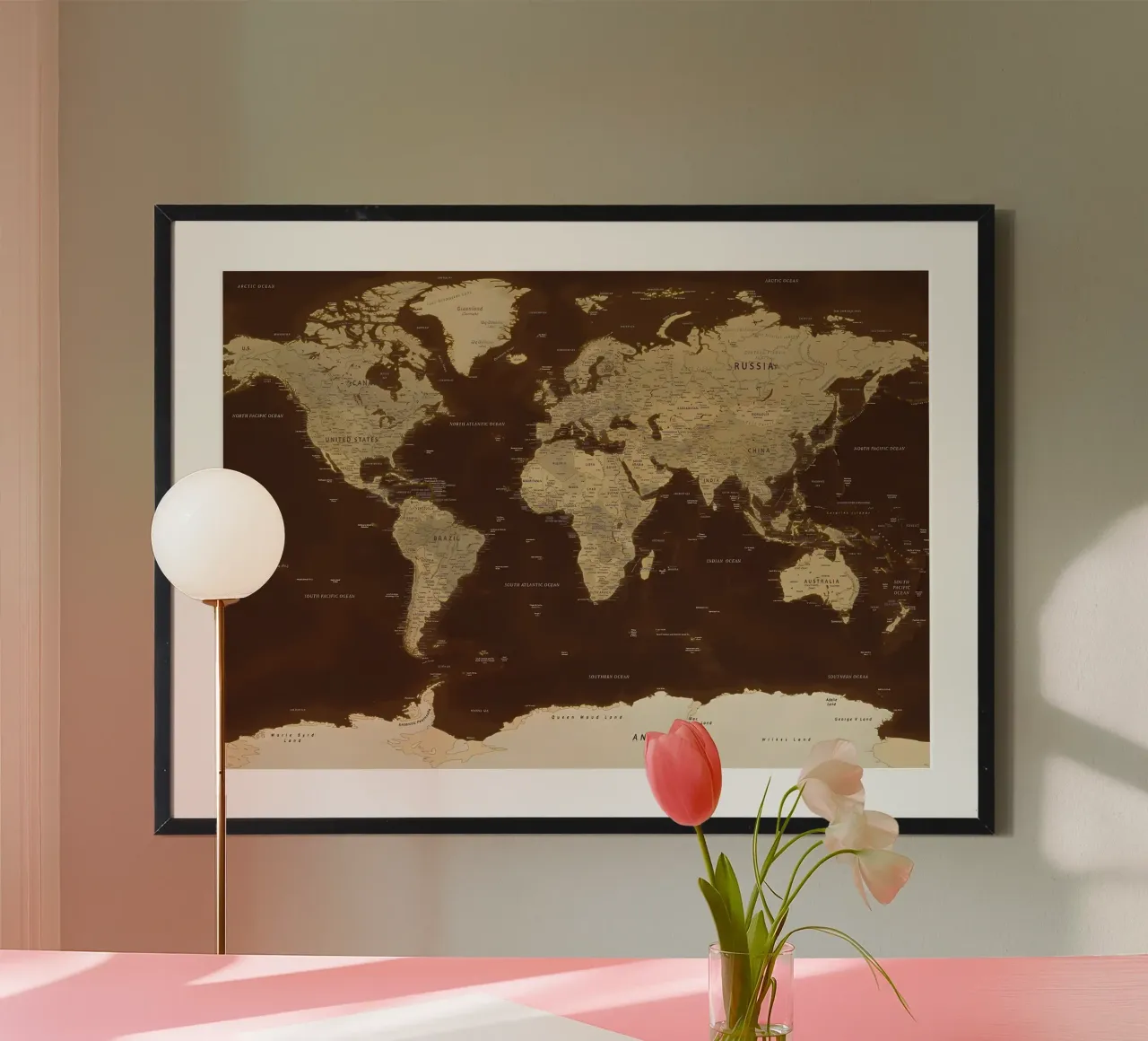 World map hahnemühle by Aiden Garcia