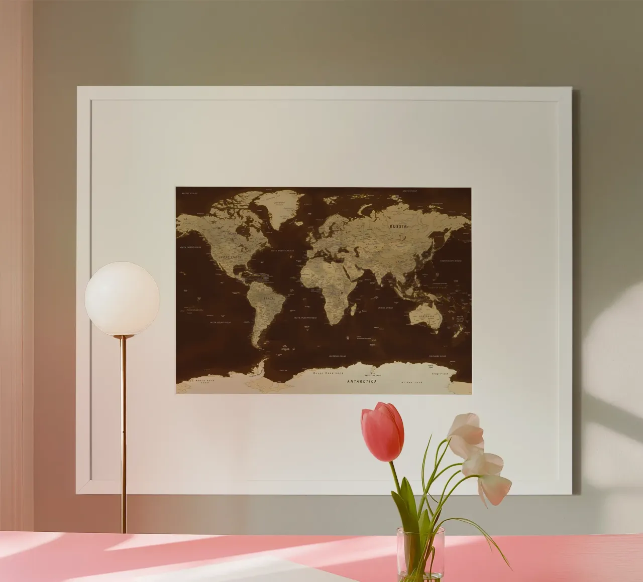 World map hahnemühle by Aiden Garcia
