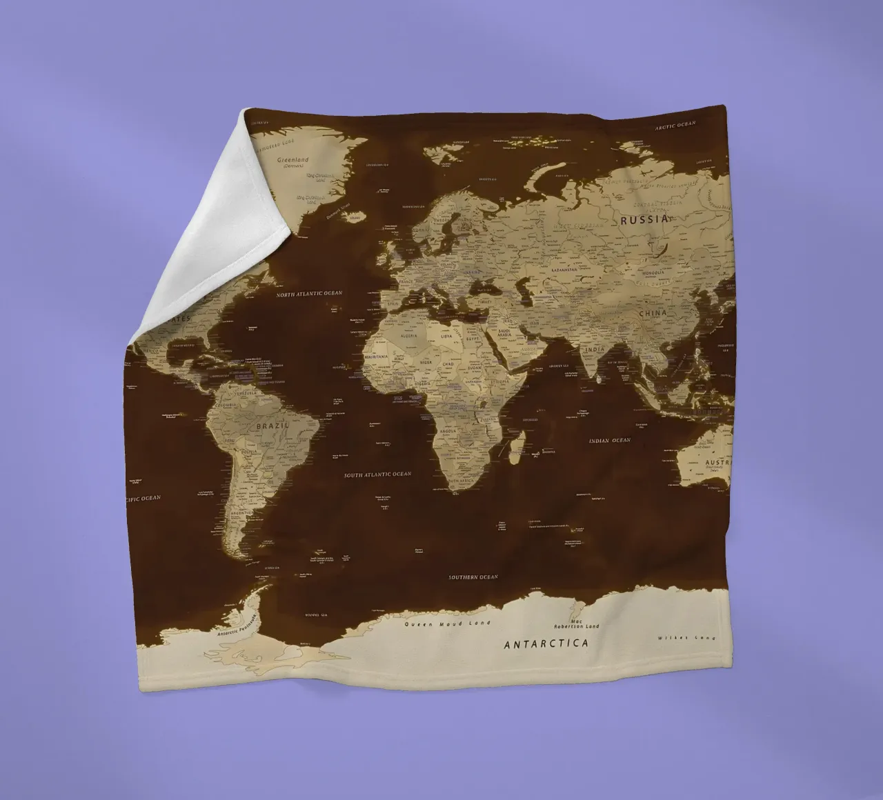 Wereldkaart fleecedeken van Aiden Garcia