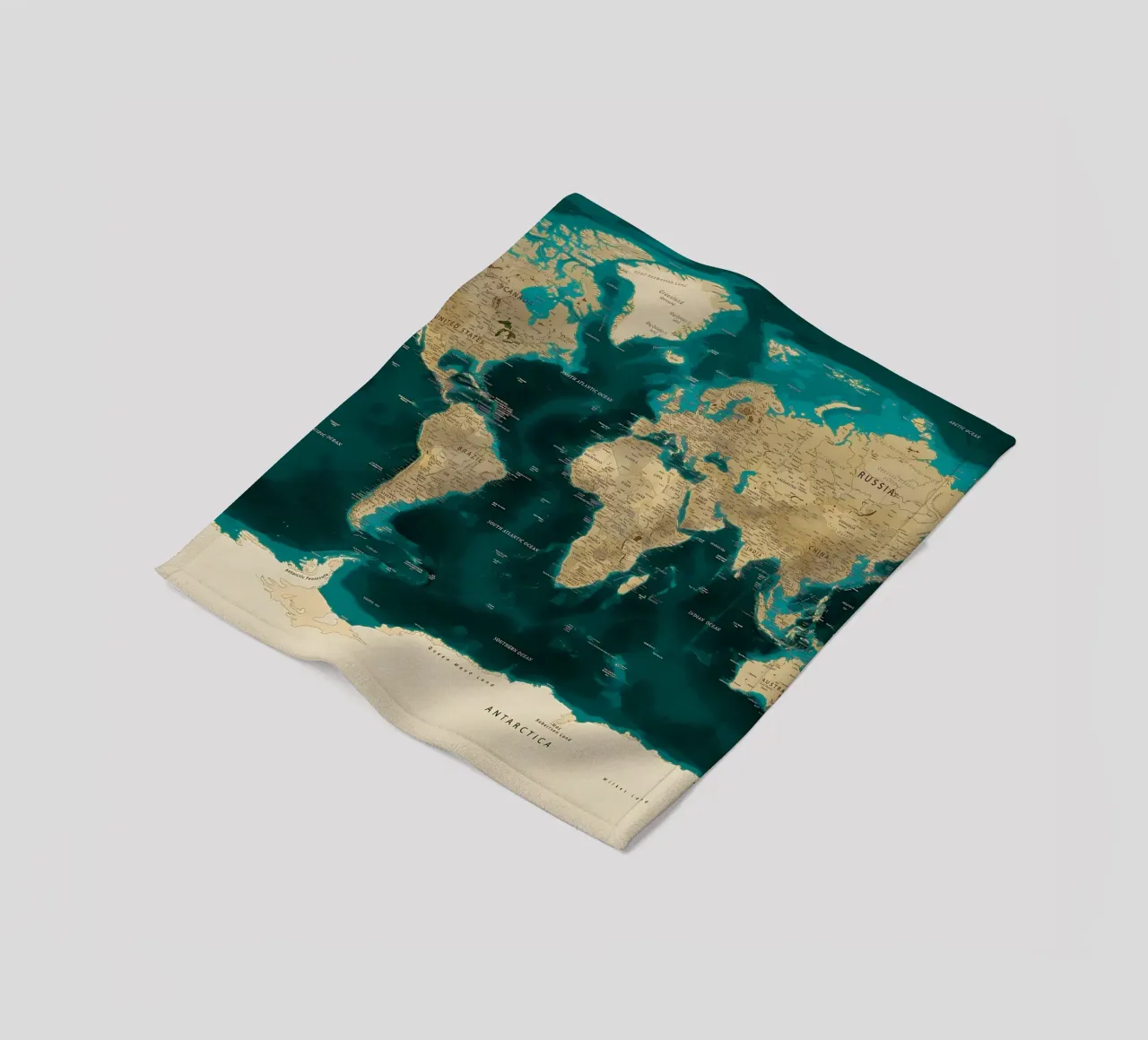 Mappa del mondo politico coperta in pile da Aiden Garcia
