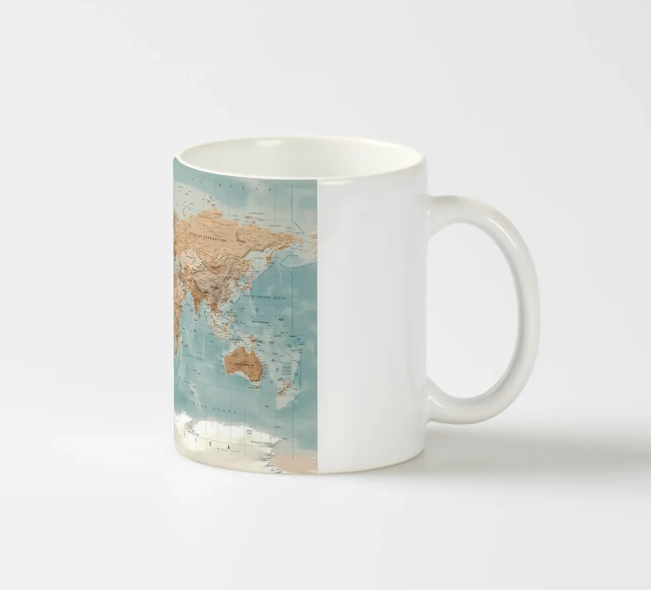World map ceramic mug by Aiden Garcia