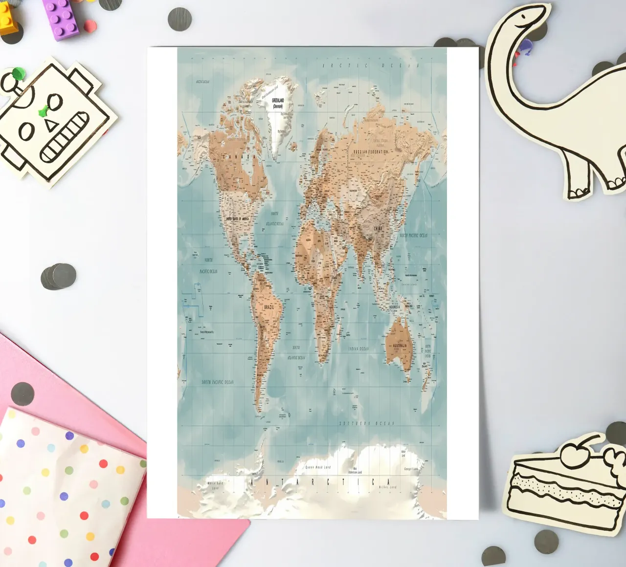 World map sticker sheet by Aiden Garcia