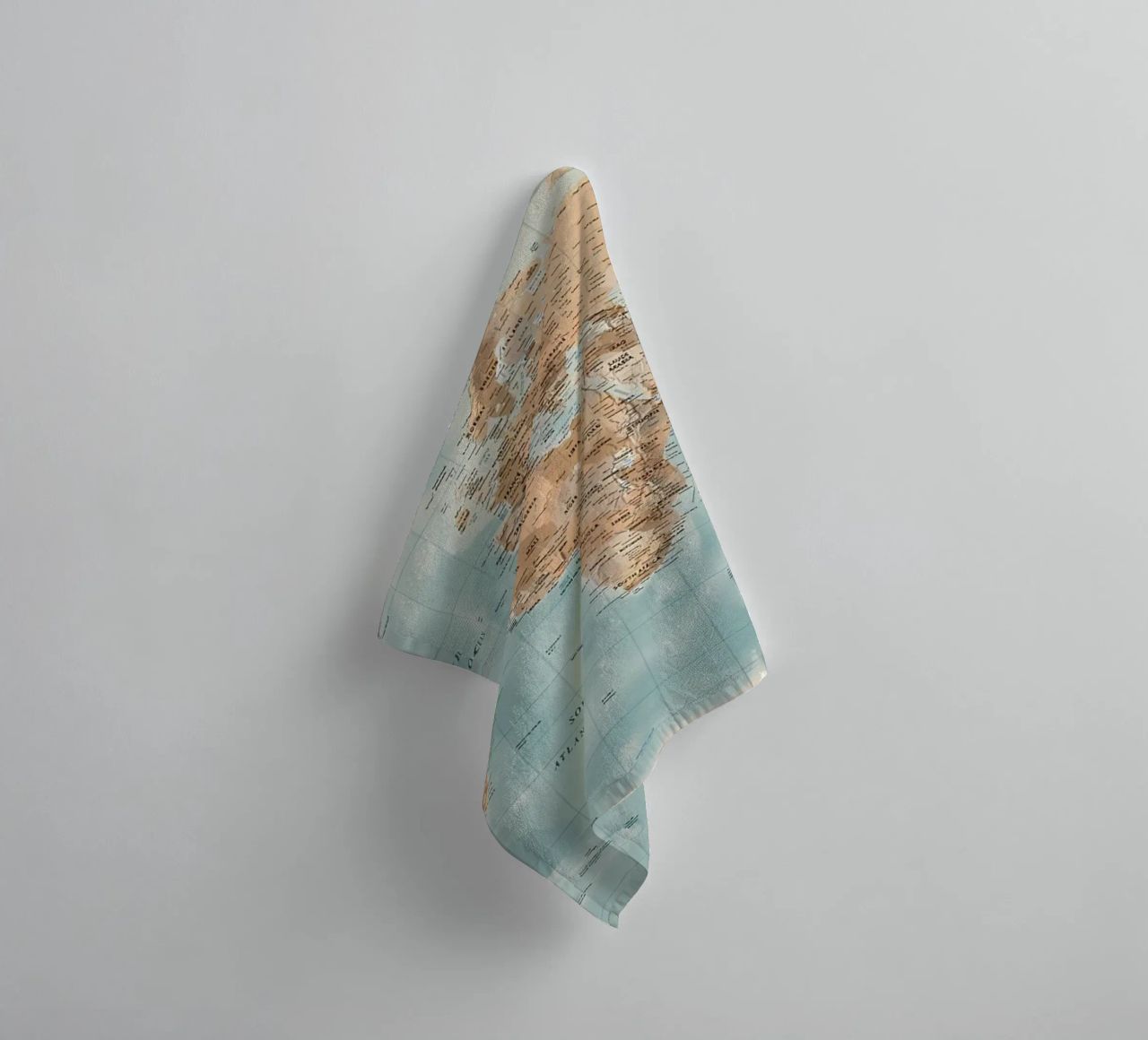 World map towel by Aiden Garcia