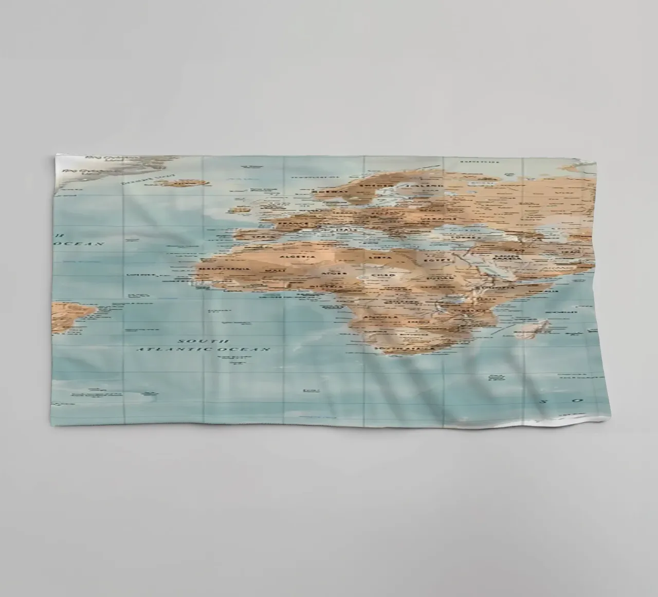 World map towel by Aiden Garcia