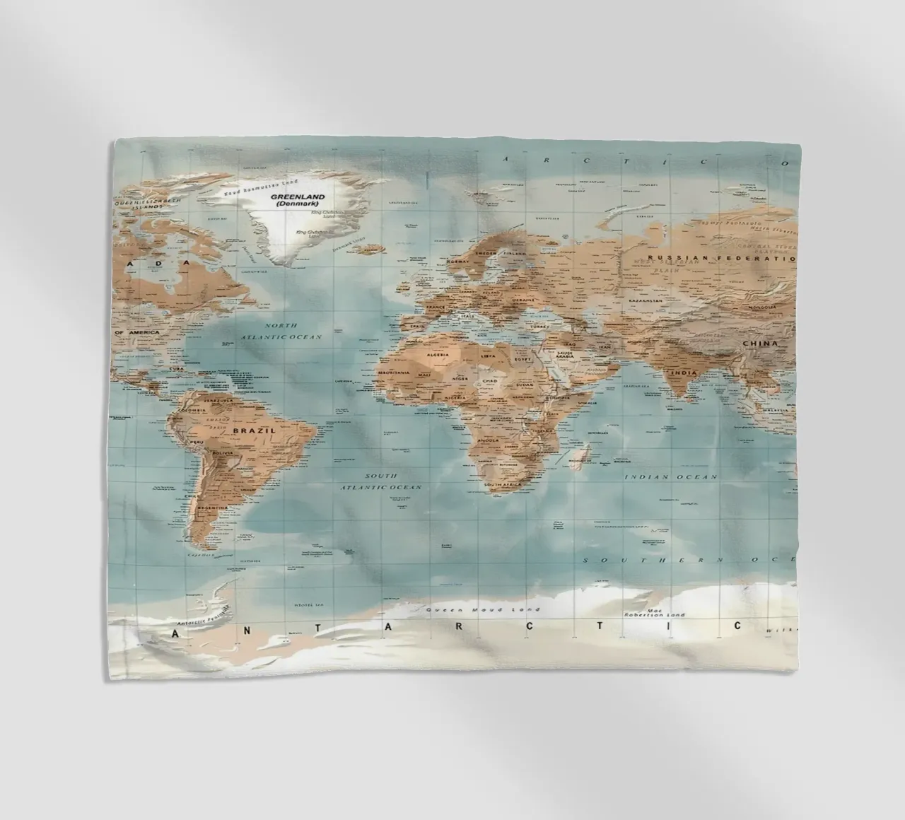 Wereldkaart strandhanddoek van Aiden Garcia