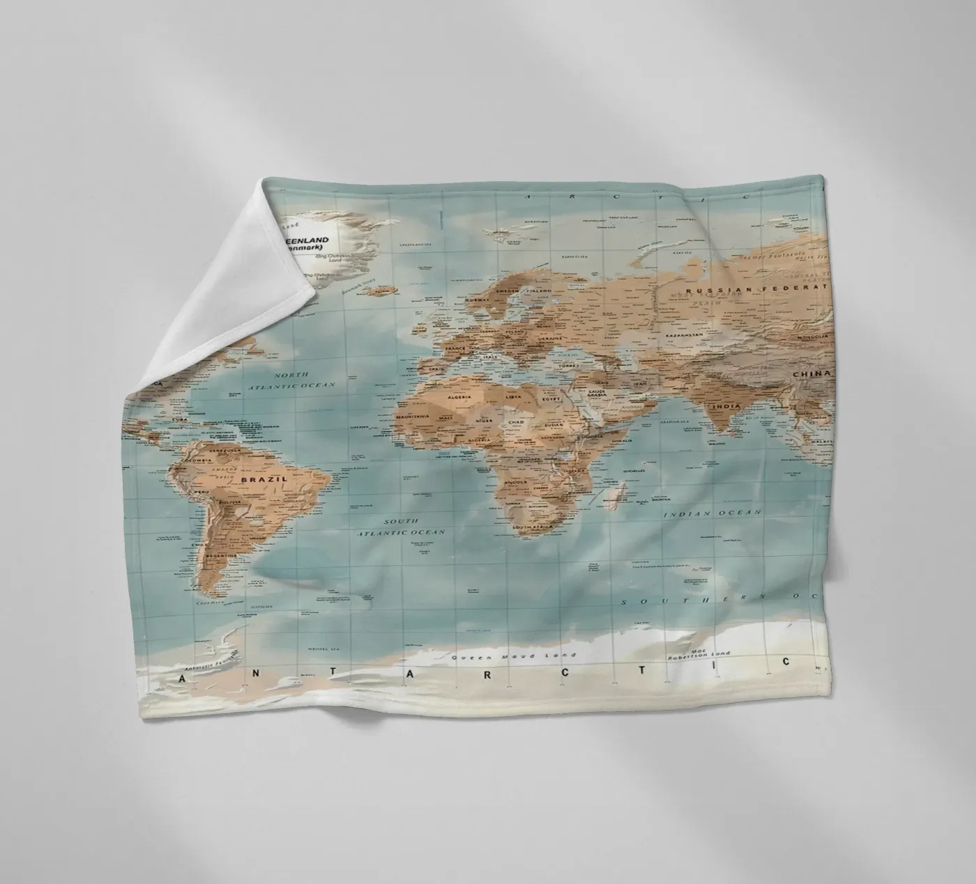 World map plaid polaire de Aiden Garcia