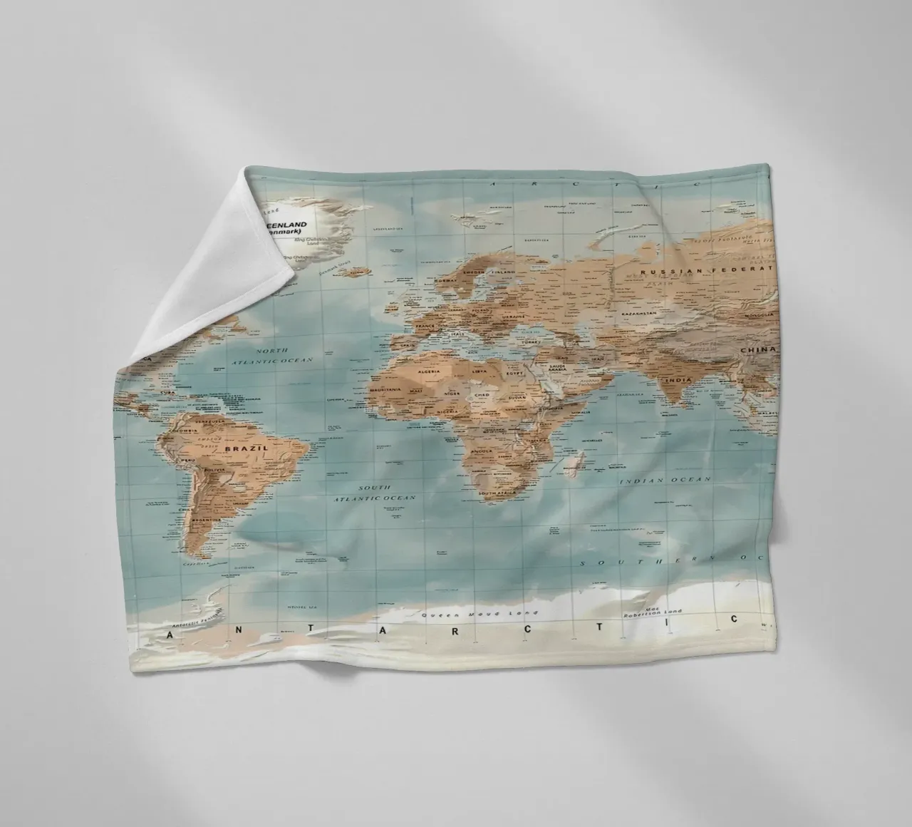 World map fleece blanket by Aiden Garcia