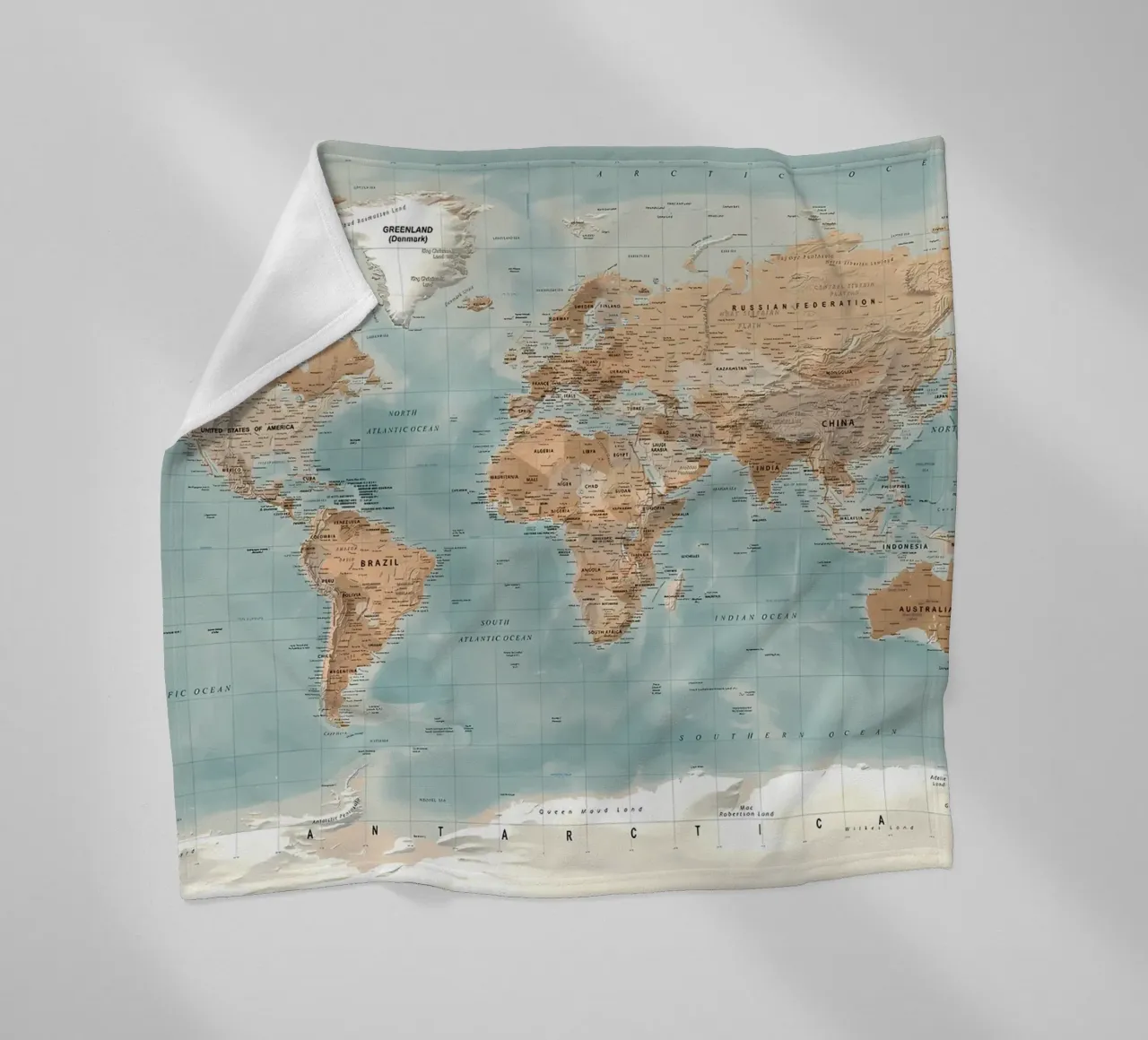 World map fleece blanket by Aiden Garcia