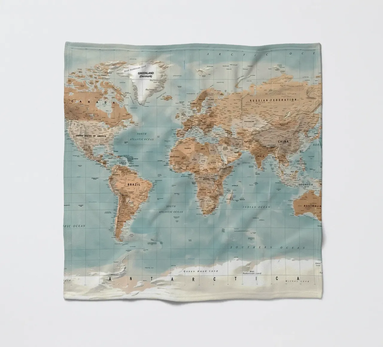 World map fleece blanket by Aiden Garcia