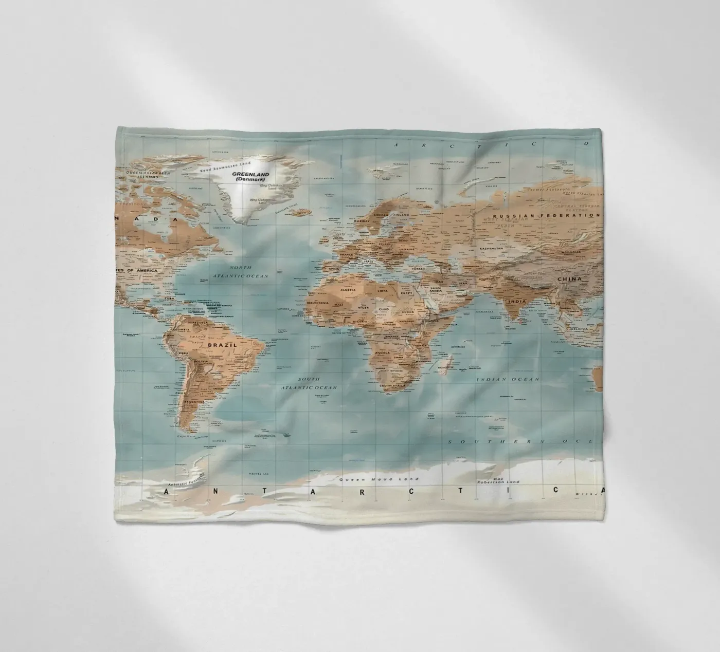 World map plaid polaire de Aiden Garcia