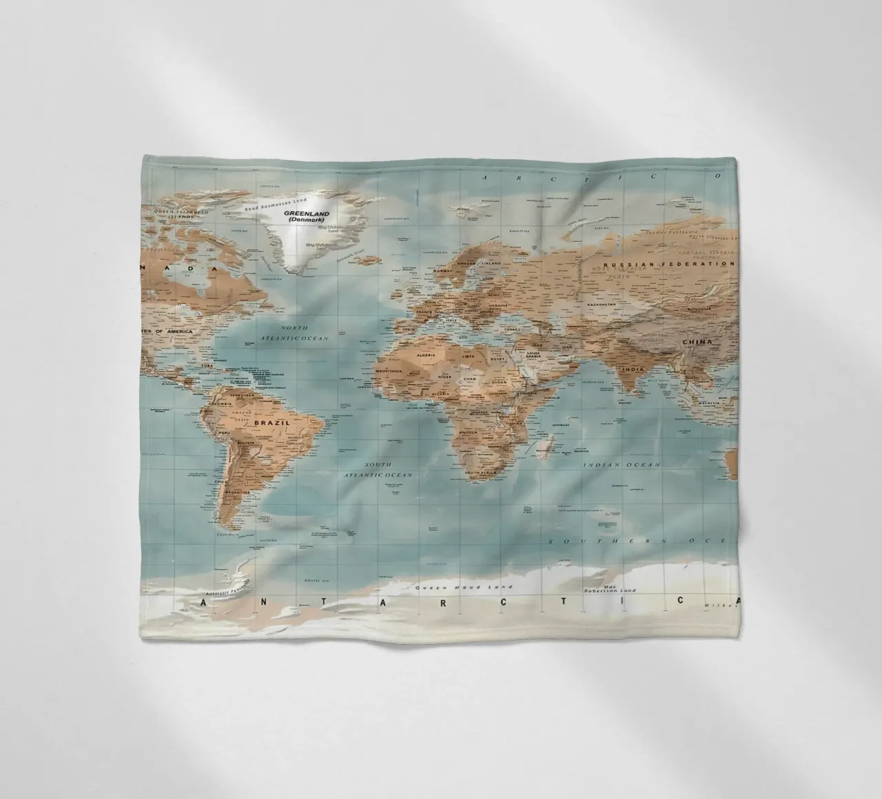 World map fleece blanket by Aiden Garcia