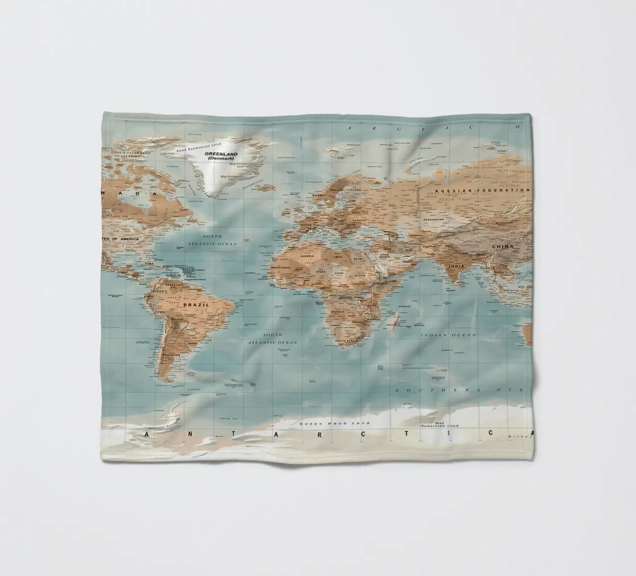 World map fleece blanket by Aiden Garcia