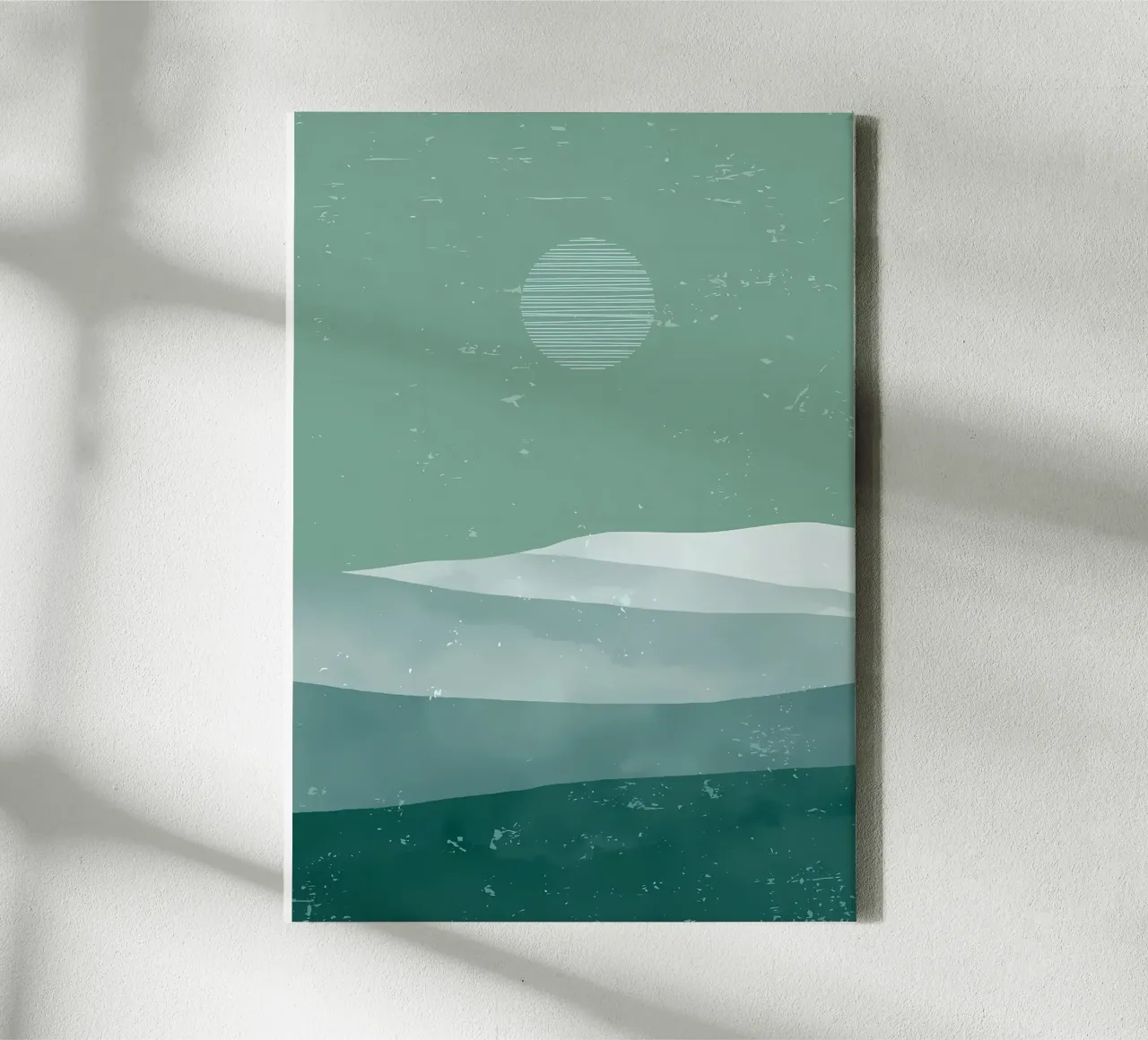 Abstract Mountain art canvas with Floater frame by Bartosz Powalka