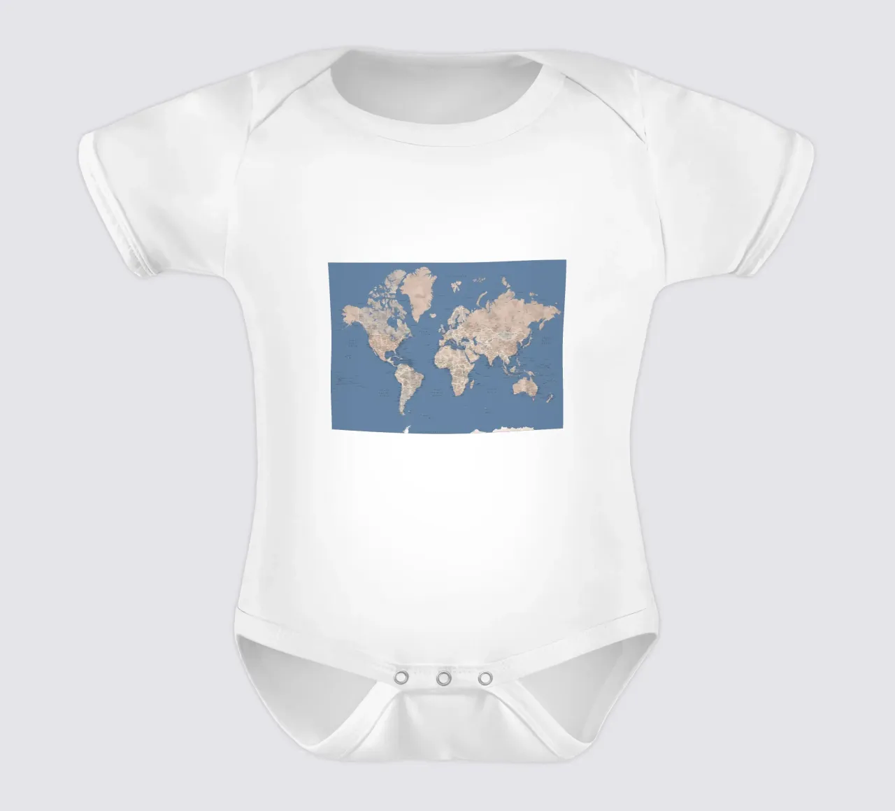 Nadeen mappa del mondo w città body neonato maniche corte da Aiden Garcia