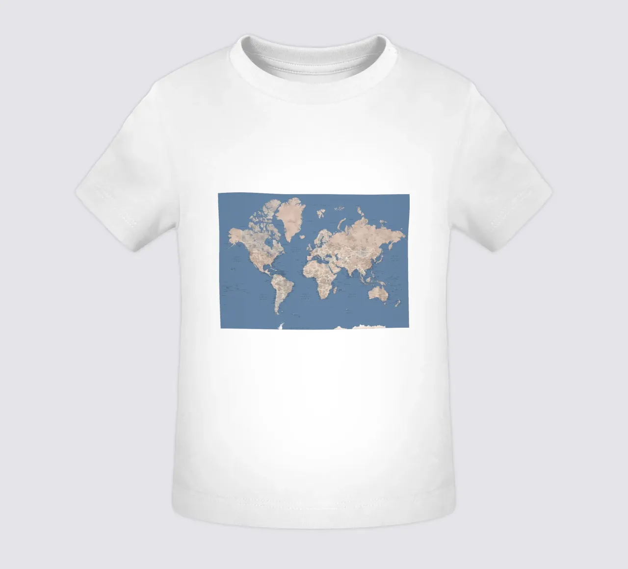 Nadeen mappa del mondo w città maglietta neonato da Aiden Garcia