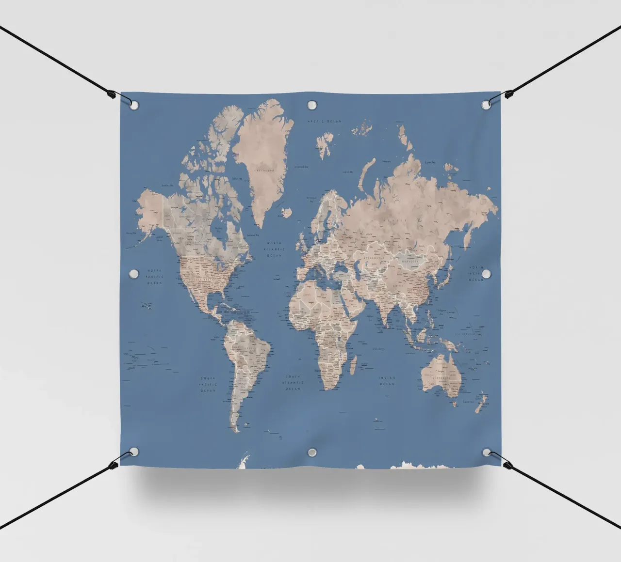 Nadeen mappa del mondo w città telo in pvc da Aiden Garcia