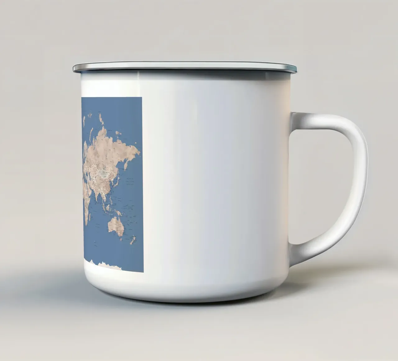 Nadeen mappa del mondo w città tazza in smalto da Aiden Garcia