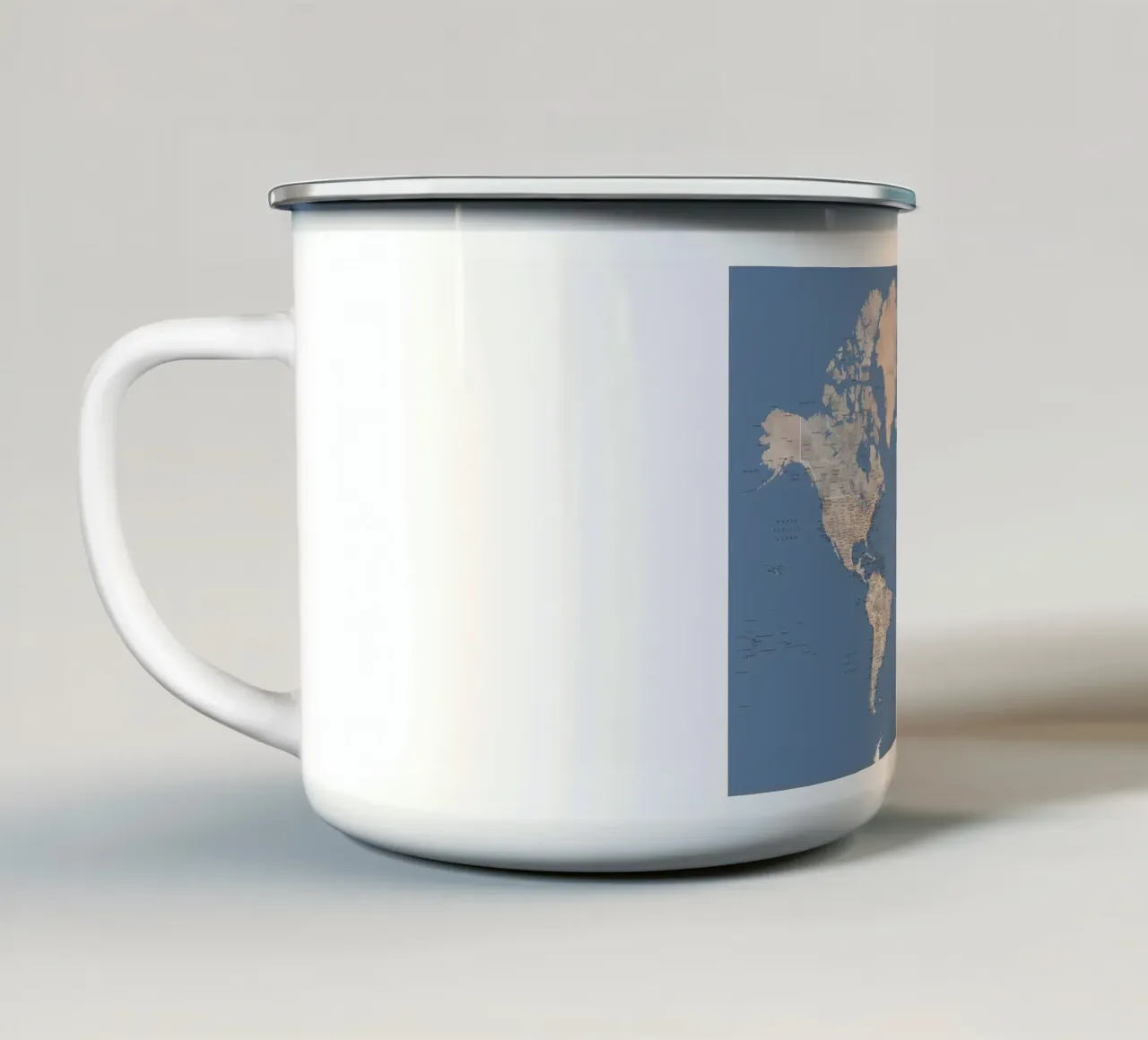 Nadeen mappa del mondo w città tazza in smalto da Aiden Garcia