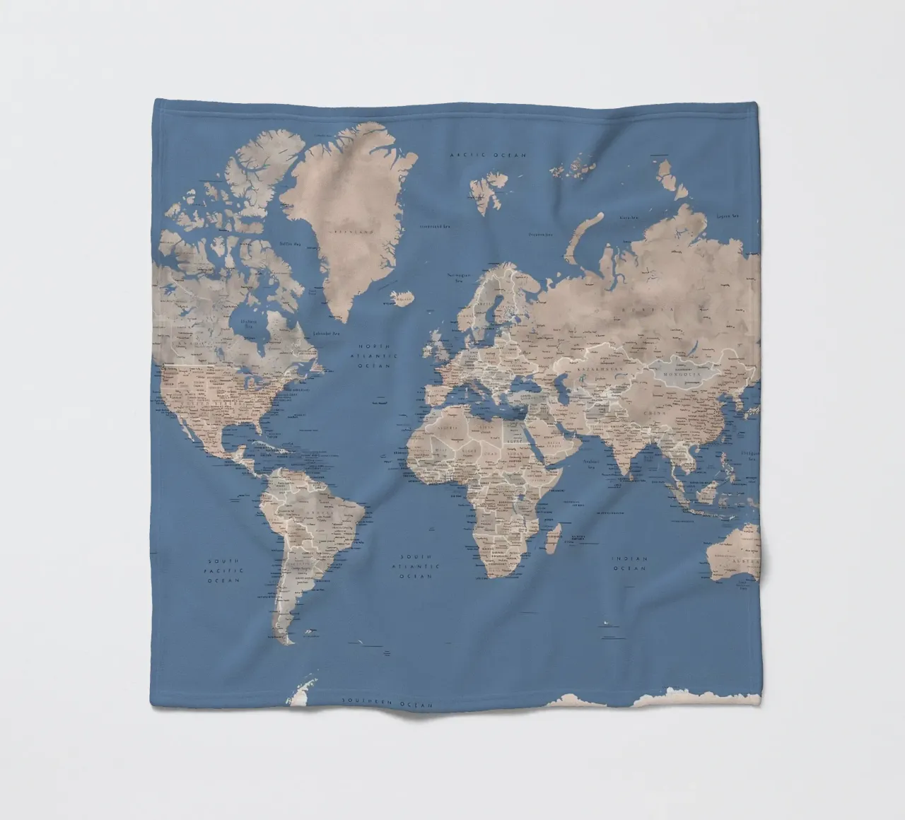 Nadeen mappa del mondo w città coperta in pile da Aiden Garcia