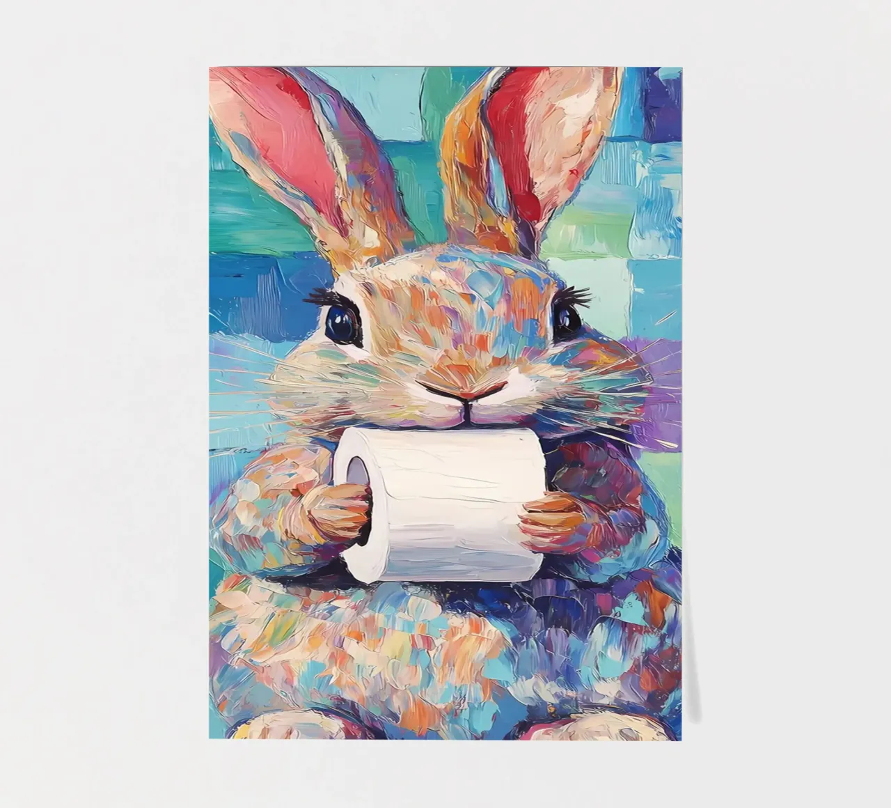 Bunny with Toilet Paper sticker sheet by Adrian Patel