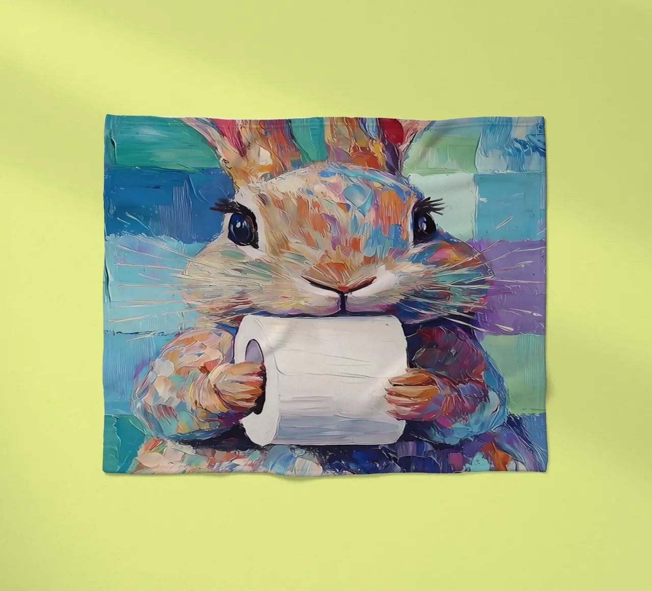 Coniglietto con carta igienica coperta in pile da Adrian Patel