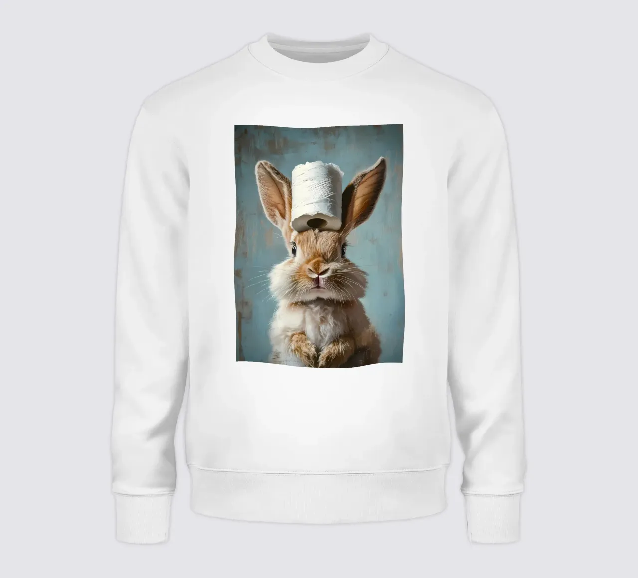 Hase mit Toilettenpapier Sweatshirt von Adrian Patel
