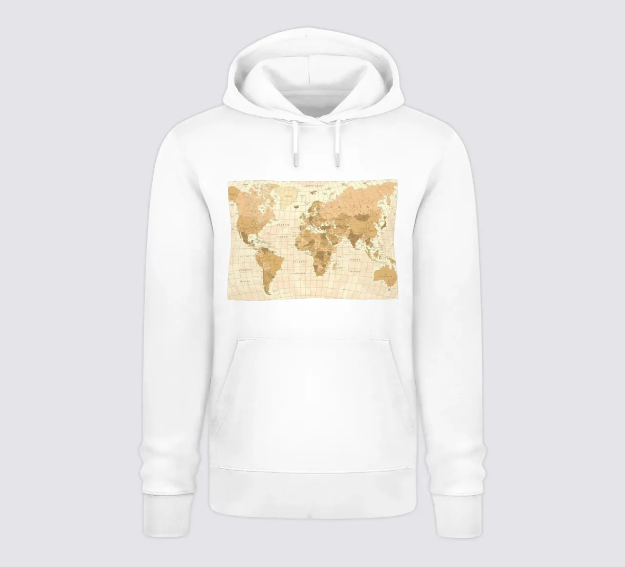 Mappa del mondo d'epoca felpa con cappuccio da Aiden Garcia