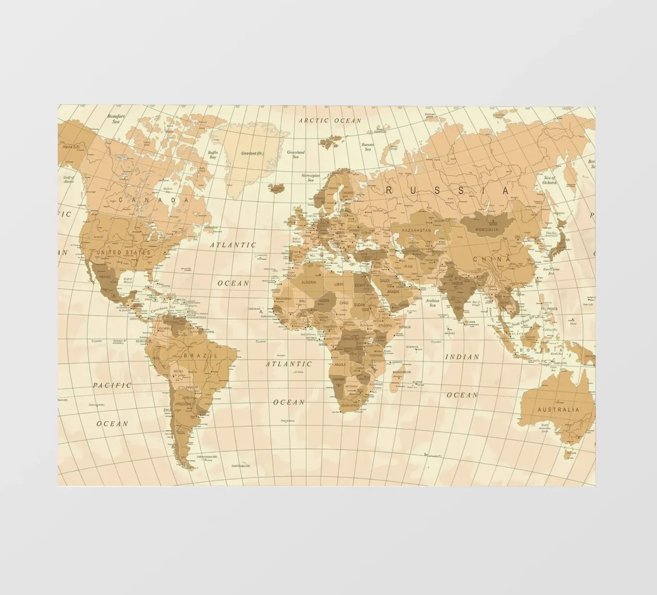 Mappa del mondo d'epoca telo in pvc da Aiden Garcia