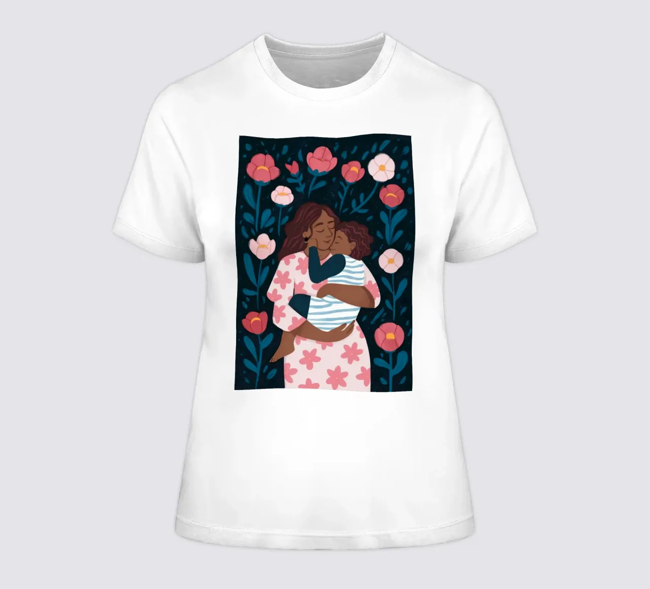 Mother's Embrace women's fitted t-shirt by Nebula Verse