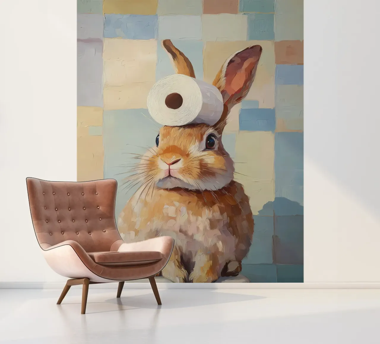 Bunny with Toilet Paper photo wallpaper by Adrian Patel