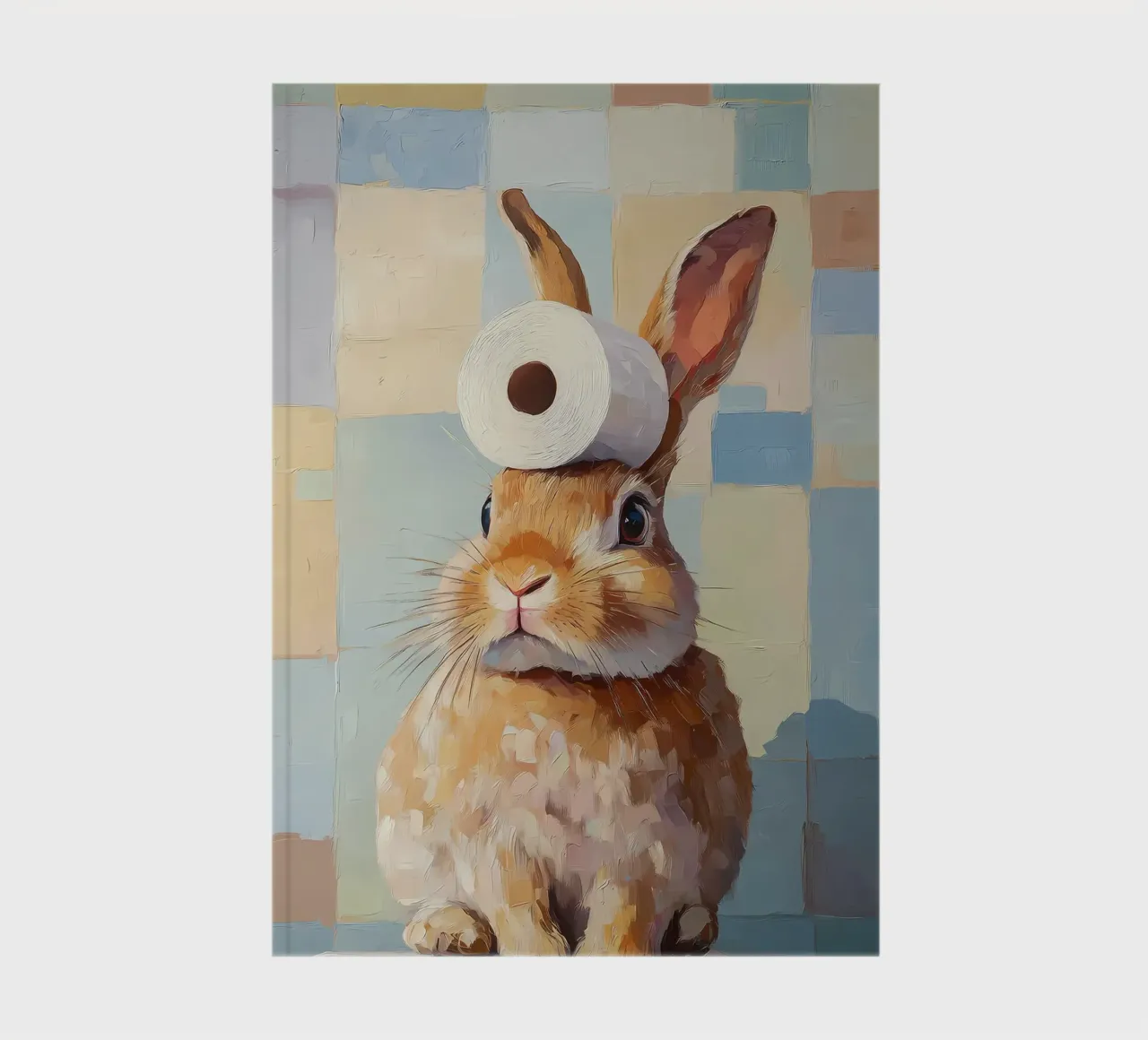 Bunny with Toilet Paper notebook by Adrian Patel