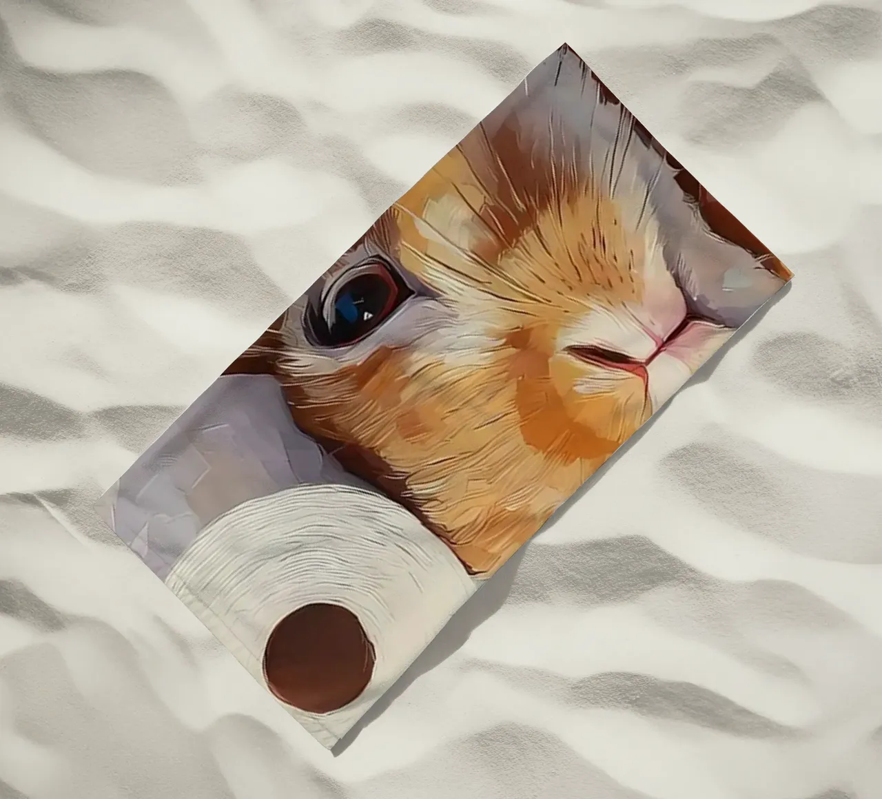 Konijntje met wc-papier strandhanddoek van Adrian Patel
