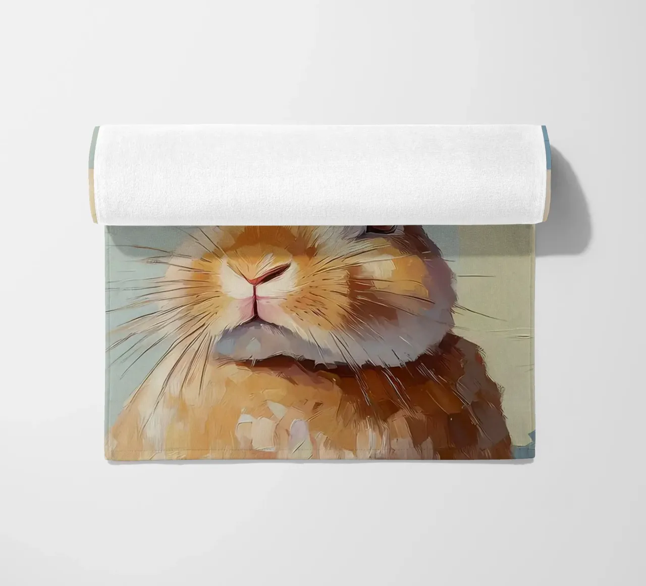 Konijntje met wc-papier strandhanddoek van Adrian Patel