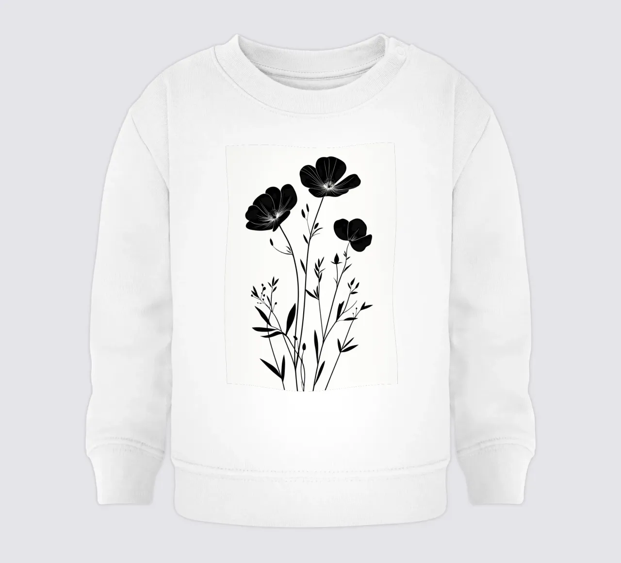 Silhouette floreale in bianco e nero felpa neonato da Nicholas Campbell