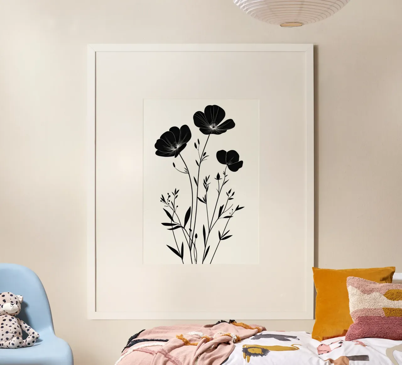 Silhouette floreale in bianco e nero carta hahnemühle da Nicholas Campbell